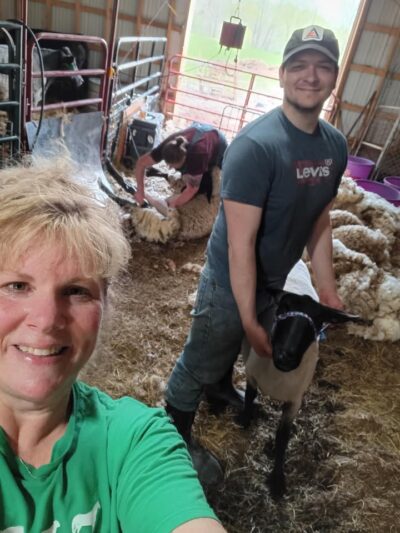 Practice Manager Katie and our senior veterinary students loved working a herd of sheep.
